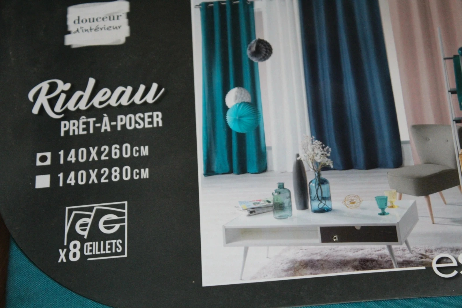 Eyelet curtain "Douceur d'interieur" Teal / Petroleum – photo 5